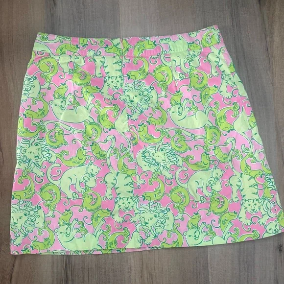Lilly Pulitzer Fried Catfish Print Pink and Green Skirt - Picture 5 of 7